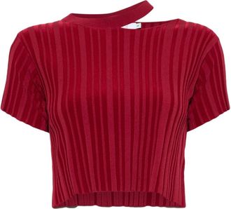 Ph5 Allison cut-out crop top - women - Recycled Viscose/Polyester/Recycled Rayon/Spandex/Elastane - S - Red