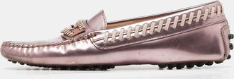 Tod's Tods Pink Patent Leather Gommino Slip On Loafers