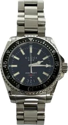 Gucci Pre-owned Watches, male, Black, Size: ONE SIZE Pre-owned Dive Stainless Steel Watch 30050