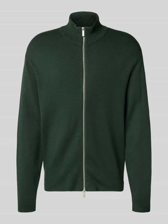 Selected Relaxed Fit Strickjacke aus Viskose-Mix Modell TELLER in Dunkelgruen, Gr&ouml;&szlig;e L