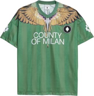 Marcelo Burlon S6Cmmath 086 T-Shirt - Heren - T-shirts - Groen - XL - Katoen - Tops