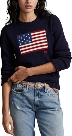 Ralph Lauren Trui met ronde hals, Amerikaanse vlag