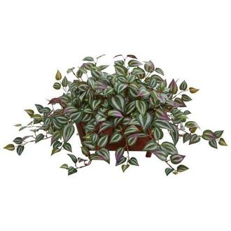 Nearly Natural Wandering Jew Artificial Plant in Decorative Planter in Green at Nordstrom