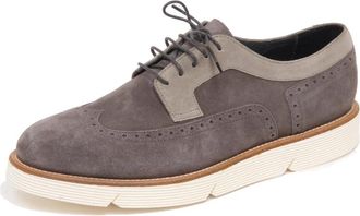 Alberto Guardiani Grijze Su&egrave;de Schoen- Gemaakt in Itali&euml; - Heren - Veterschoenen - Grijs - 44 EU - Su&egrave;de - Schoenen