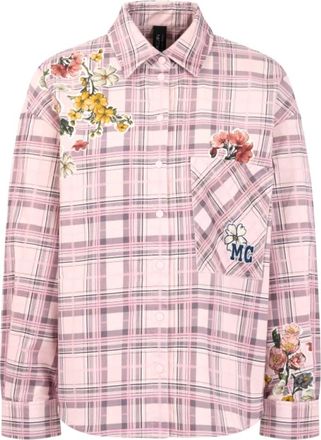 Marc Cain Blusa de pana con estampado de cuadros y flores - Blouses & Shirts - Mujer - Rosa - XL