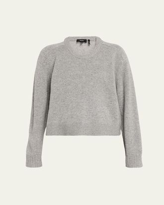 Theory Cashmere Cropped Crewneck Sweater