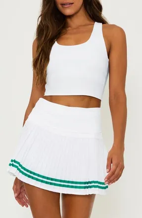 Beach Riot Yara Racerback Crop Tank in Courtside White at Nordstrom, Size X-Small