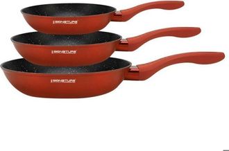 Signature Juego De 3 Sartenes 20 / 24 / 28cm Con Revestimiento Mineral Antiadherente Signature Rojo