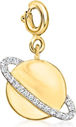 Ross-Simons Diamond Planet Charm in 18kt Gold Over Sterling