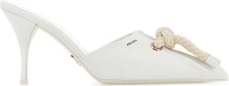 Prada White Slip-on Heels