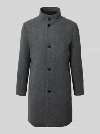 Selected Regular Fit Wollmantel mit Stepp-Einsatz Modell RAINAR in Silber, Gr&ouml;&szlig;e XXL