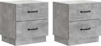 vidaXL Armario De Noche 2 Uds. Gris Hormig&oacute;n 43 X 34,5 X 44,5 Cm Vidaxl