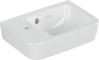 Villeroy & Boch O.novo - Lavamanos Compact 36x25 Cm, Con Rebosadero, 1 Orificio Para El Grifo A La Izquierda, Blanco Alpino 43423601