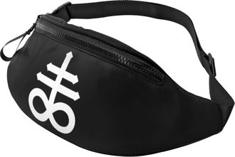 Generic Leviathan Cross And Serpents Waist Bag Chest Bag Lightweight Crossbody For Ladies Gym Running 14X35Cm