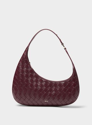 JW PEI Womens Plum braided faux-leather shoulder bag