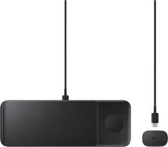 Samsung Base De Carga Trio Para Auriculares Galaxy Watch Tws + Cable Usb-c Negro