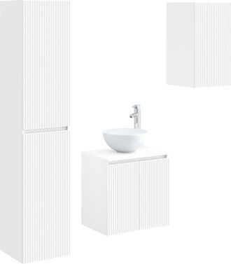 vidaXL Juego De Muebles De Ba&ntilde;o 3 Uds. Blanco 33 X 34,5 X 160 Cm Vidaxl