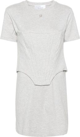 Giuseppe Di Morabito corset-detail cotton dress - women - Cotton - 42 - Grey