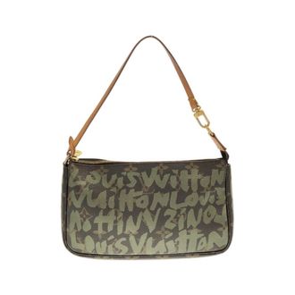 Louis Vuitton Khaki Marron Coated Canvas Pochette Pouch (Pre-Owned)