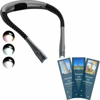 OEM L&aacute;mpara De Lectura Recargable Con Brazos Plegables, 3 Colores De Luz, 6 Niveles De Brillo Y Hasta 80 Horas De Autonom&iacute;a. Ideal Para Leer Y Tejer
