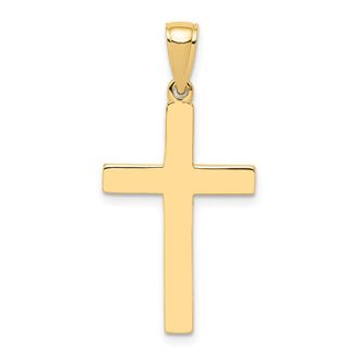 Diamond2Deal 10k Gold Polished Cross Pendant