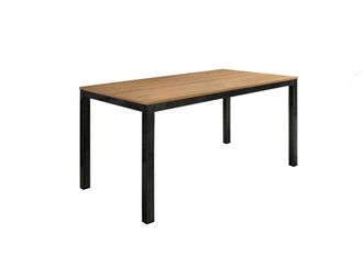 Konte Design Mesa extensible de madera efecto roble y base negra 140x80-190x80cm