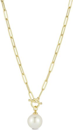 Glaze Jewelry 14K Over Silver 11.5Mm Pearl Toggle Necklace