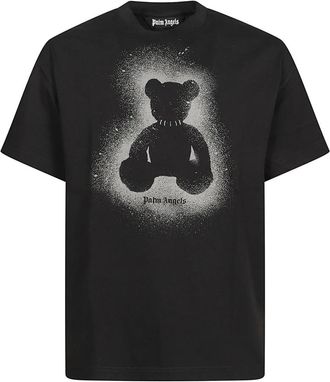Palm Angels Spray Bear T-Shirt - Heren - T-shirts - Zwart - M - Katoen - Tops
