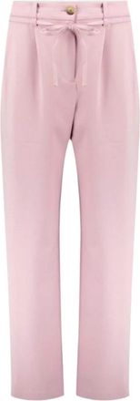 Sams&oslash;e & Sams&oslash;e High-Waisted Wide-Leg Broek met Riem - Dames - Straight fit broeken - Roze - S - Polyester - Broeken