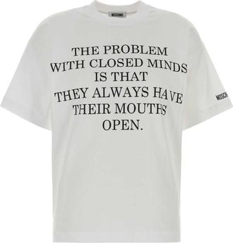 Moschino White Graphic Crew Neck T-Shirt