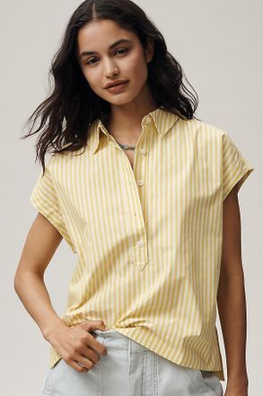 Maeve 100% Cotton Sleeveless Buttondown Shirt