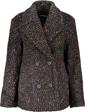 Desigual Bottone Jas - Dames - Blazers - Zwart - L - Wol - Jassen
