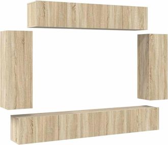 Berkfield Home 6 Piece TV Cabinet Set Sonoma Oak Engineered Wood in Brown