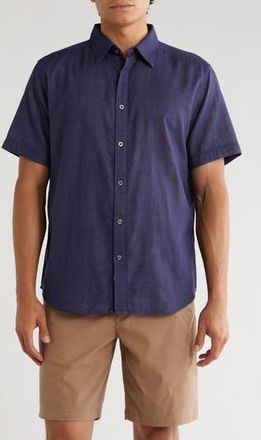 Coastaoro Encinitas Solid Short Sleeve Shirt in Navy at Nordstrom Rack, Size X-Large