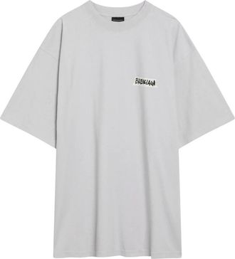 Balenciaga T-Shirts, male, White, Size: L Medium Fit T-shirt