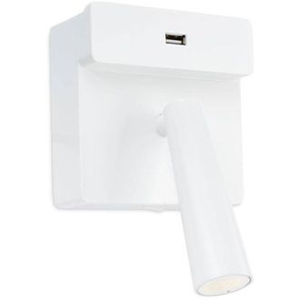 Leds - C4 Leds-c4 - Gamma - L&aacute;mpara Led De Lectura De Pared Usb Blanca 175lm 2700k