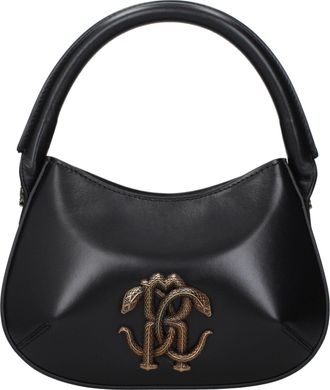 Roberto Cavalli Black Leather Womens Handbag