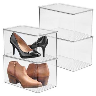 iDesign Stackable Clear Plastic Shoe Boxes with Lids, Storage Shoe Container for Closet, 4-Pack at Nordstrom