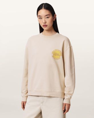 AllSaints Cotton Sun City Etta Oversized Cotton Sweatshirt, Size: XS