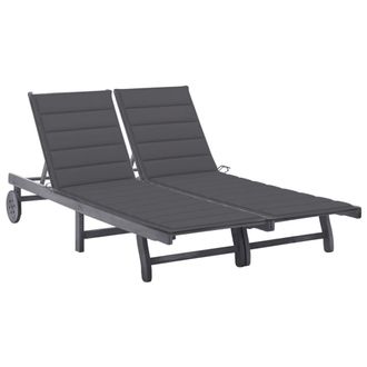 vidaXL Vidaxl - Tumbona De Jard&iacute;n 2 Personas Y Cojines Madera Maciza De Acacia