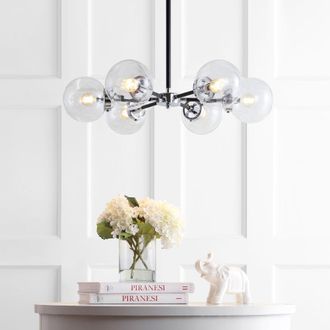Jonathan Y Designs Caleb 6-Light 28 Brass Cluster Chandelier