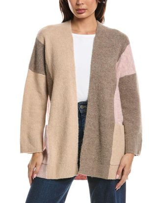 Fort&eacute; Cashmere Lofty Colorblock Alpaca-Blend Cardigan