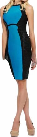 Mac Duggal Formal Fitted Dress In Ocean Blue/black