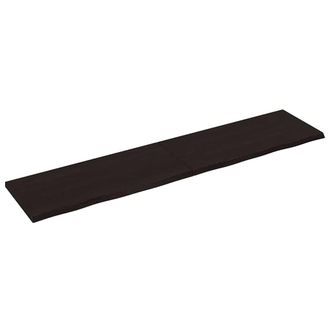 vidaXL Vidaxl - Estante Pared Madera Roble Tratada Marr&oacute;n Oscuro 220x50x(2-4)cm
