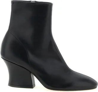 Jil Sander Black Calfskin Ankle Womens Boots