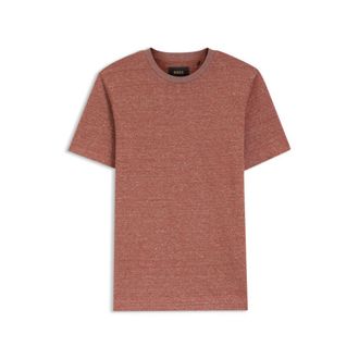 BOSS Mouline T-shirt in cotton, linen and silk