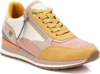 Refresh Womens Leather Trainers Sneaker In Beige