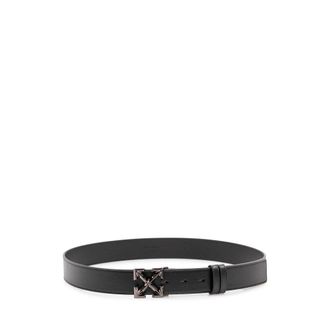 Off-white Belts, male, Black, Size: 110 CM Arrow Buckle Leather Belt