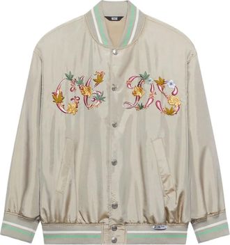 GCDS Bomber con ricamo - Toni neutri