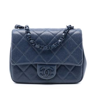 Chanel Tweedehands Mini Square Kaviaar Incognito Flap